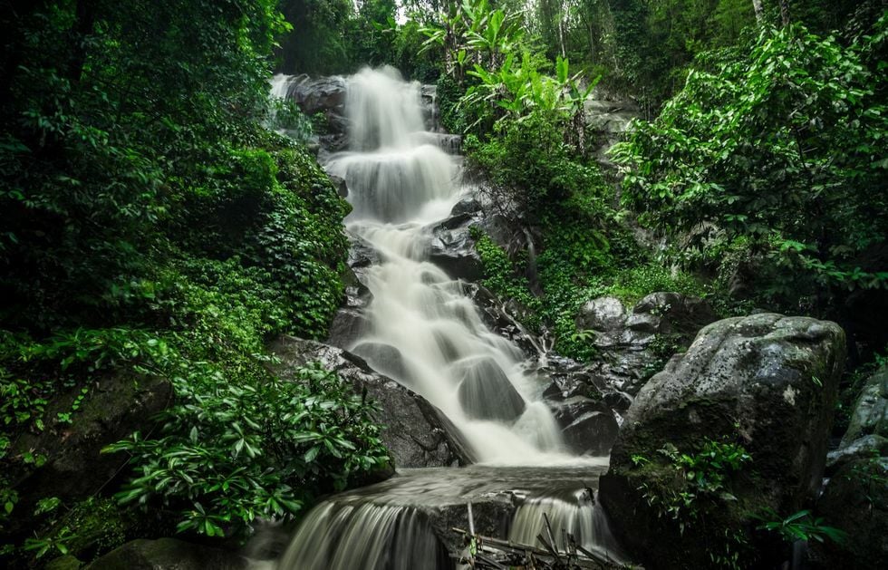 Adventure tourism / a waterfall in Chiang Rai