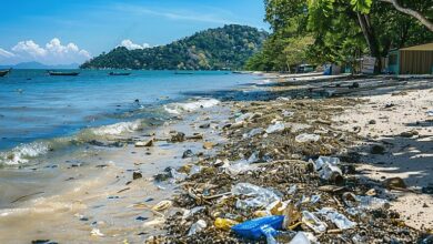 Plastic pollution at the Thai beaches