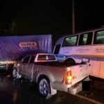 Slippery roads send bus sliding into median in Ayutthaya | Thaiger