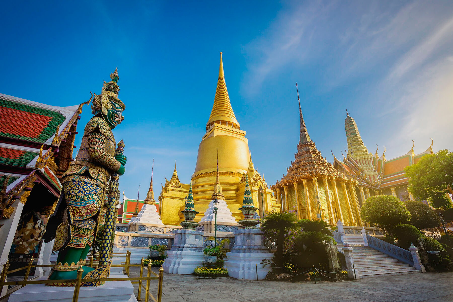 Giant demon (Yaksha) Guarding and exit to Grand Palace at Phra Si Rattana Satsadaram Temple, Bangkok