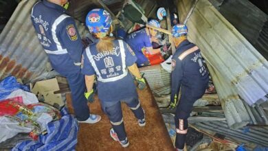 Elderly couple rescued after Pathum Thani canal house collapse