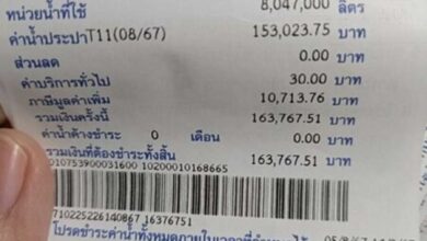 Homeowner in Chon Buri shocked by massive water bill