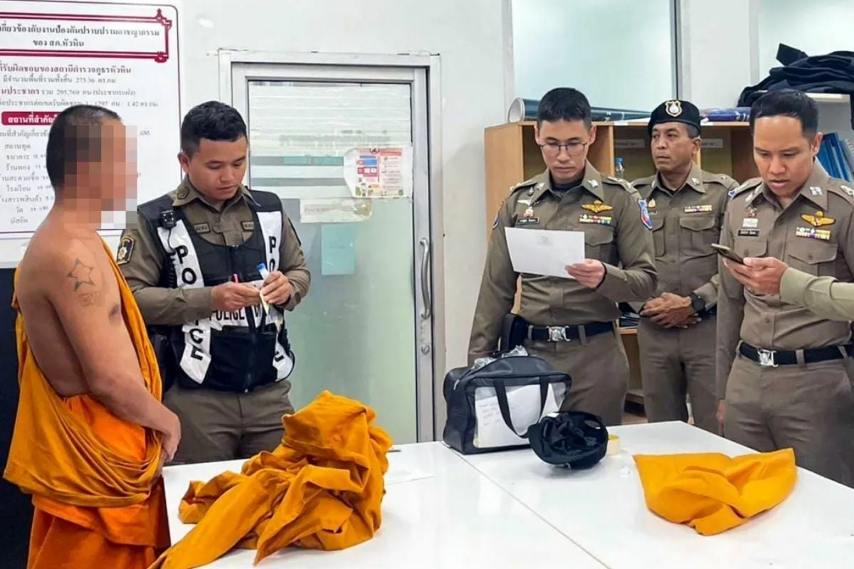 Fake Thai monk arrested after trying to deceive police in Hua Hin