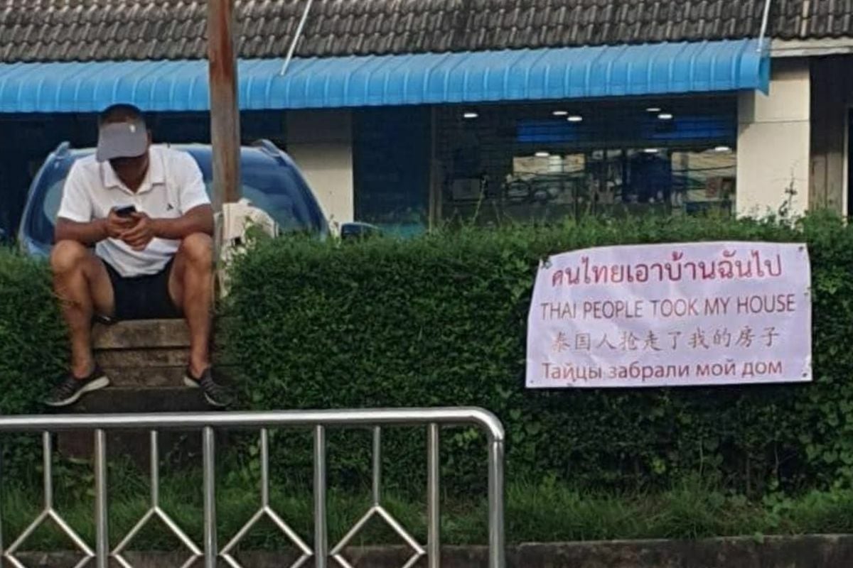 Foreign man in Phuket protests after Thais take over his home