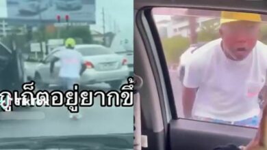 Foreign driver damages Thai woman’s car during dispute (video)