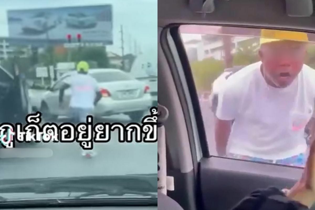 Foreign driver damages Thai woman’s car during dispute (video)