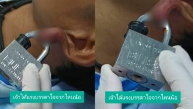 Thai man’s padlock earring turns into a real lock-up (video)