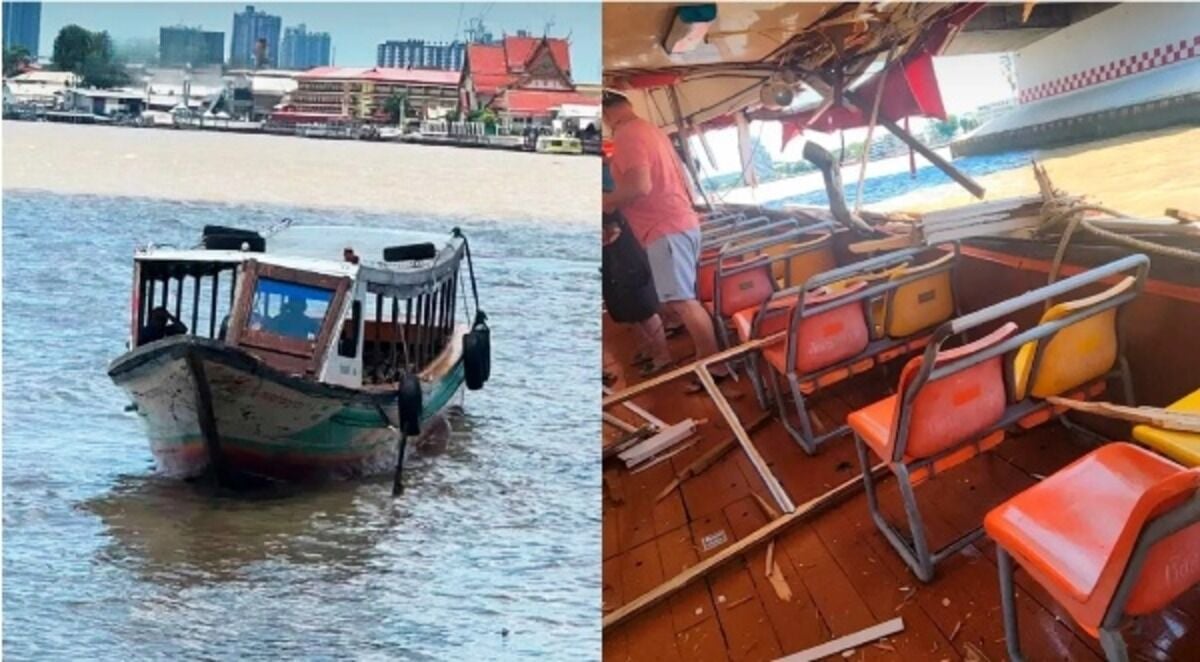 River collision drama: Four injured in Chao Phraya boat crash