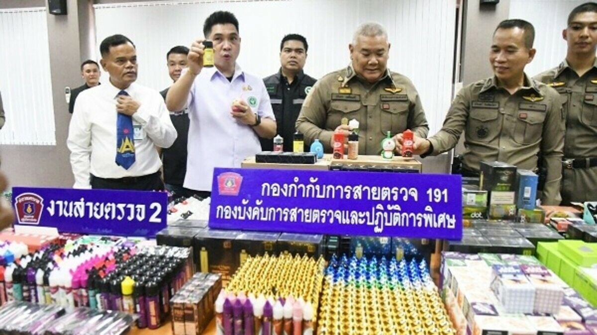 Thai police seize 5 million baht worth of vaping products in Bangkok