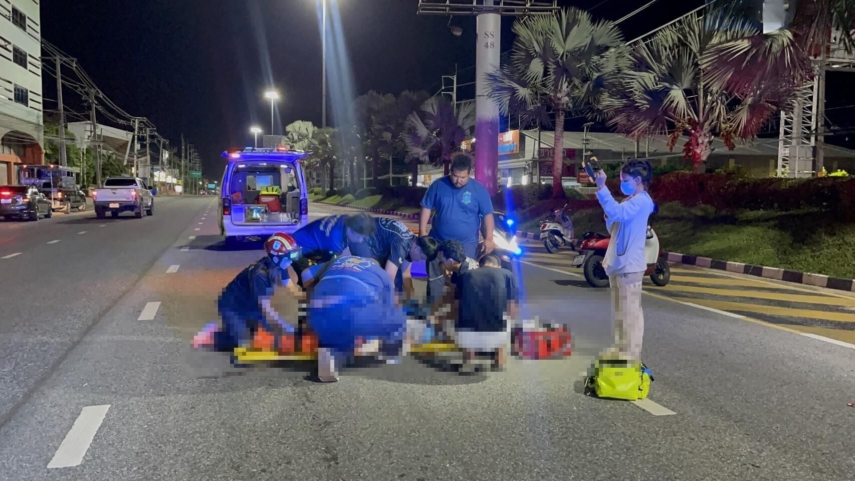 Motorcyclist critically injured by drink driver in Pattaya car collision