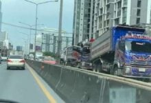 Trucks run out of fuel, causing major traffic on Rama IX overpass