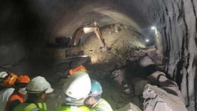 Workers found alive under collapsed tunnel at rail construction site