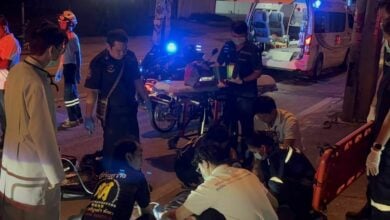 Foreign man in collision with sidecar motorcycle in Pattaya