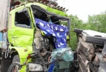 Sleepy truck driver injured after crashing into 7 parked cars