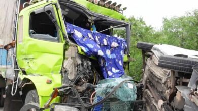 Sleepy truck driver injured after crashing into 7 parked cars