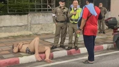 High speed: Foreign man hits stolen taxi into power pole in Pattaya