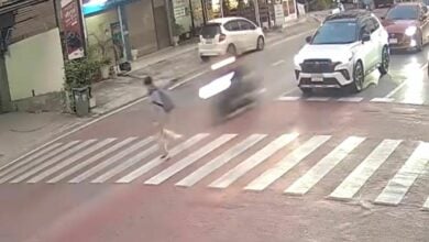 Thai man seriously injured by motorcycle on Bangkok zebra crossing