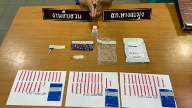 Bang Lamung police arrest man with 580 meth pills in Chon Buri