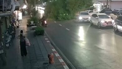 Fallen tree crushes cars on Banthat Thong Road in Bangkok storm (video)