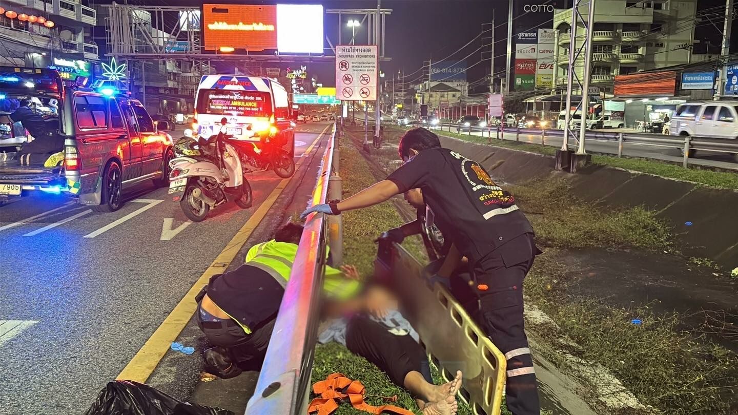 Homeless woman injured in Sukhumvit Road accident with sedan