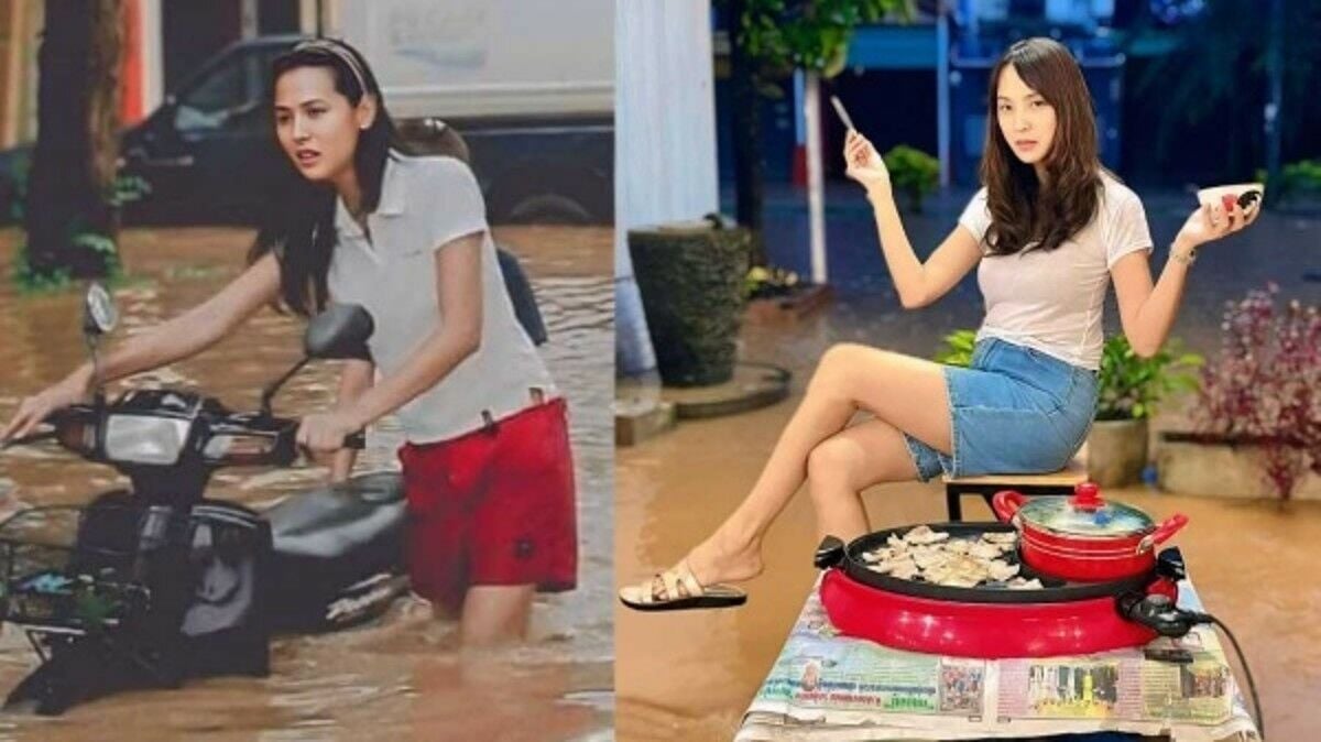 Chiang Mai woman’s flood photo goes viral after 19 years