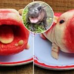 Watermelon carving of Thai hippo Moo Deng captivates the nation | Thaiger