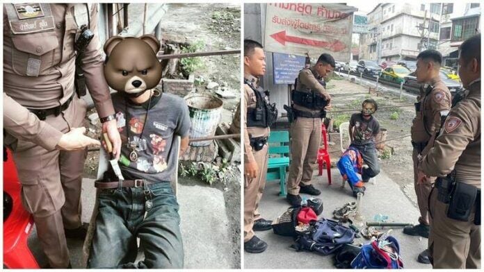 Man arrested for brandishing knife and cannabis on Bangkok bus