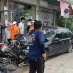 Honda sedan crashes into parked motorcycles in Suphan Buri | Thaiger