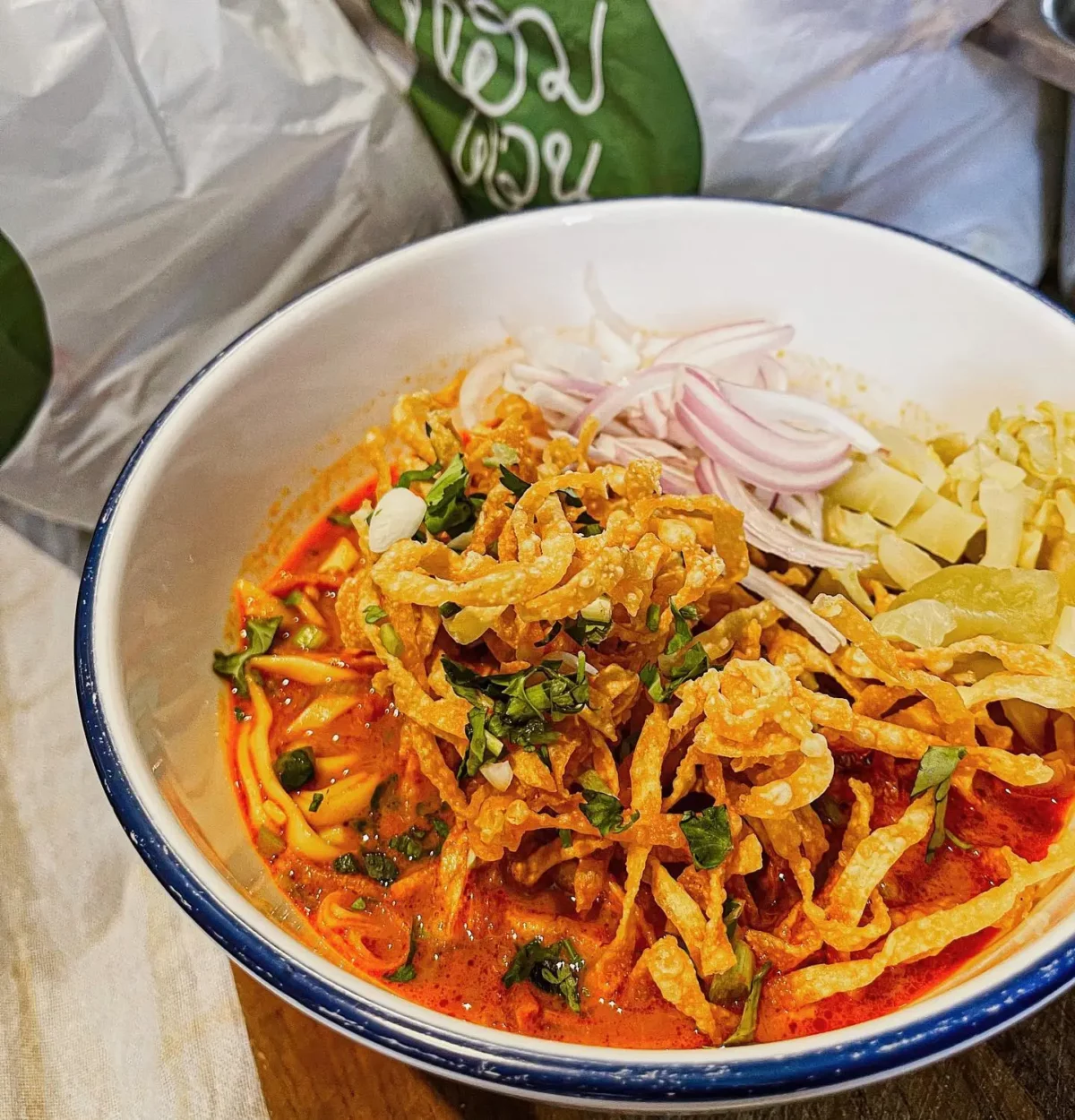 Khao Soi noodles at Hom Duan restaurant in Bangkok