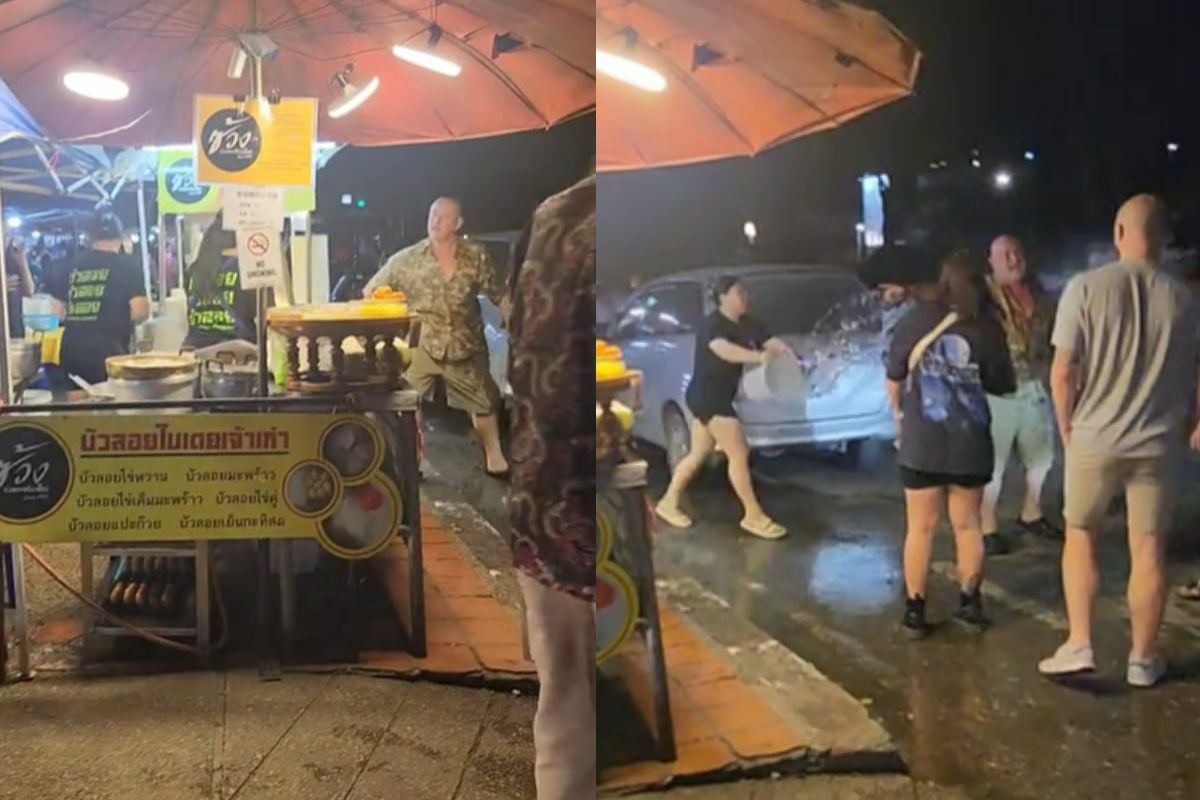 Dessert storm: British man gets burned for smoking at sweet stall (video)