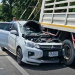 Thai teacher escapes with minor injuries after car crashes into truck | Thaiger
