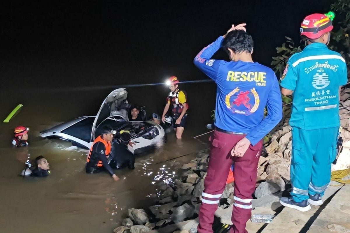 Thai woman dies after car plunges into river during driving practice