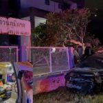 Sedan driver trapped after high-speed horror in Pattaya