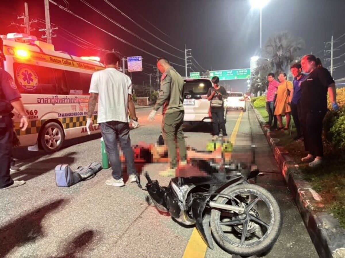 Motorcyclist critically injured in Pattaya hit-and-run incident