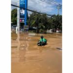 Food delivery rider braves Chiang Mai floods for customer&#8217;s order (video) | Thaiger