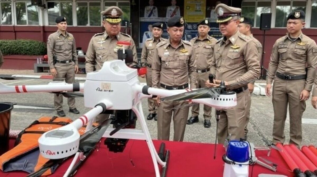 Drone and steady: Phuket police ready for flood and storm aid