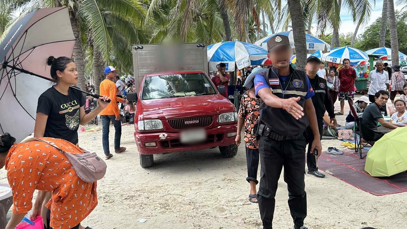 Controversy at Bang Saen Beach over ice truck intrusion