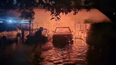 Electric car catches fire at flooded Chiang Mai home