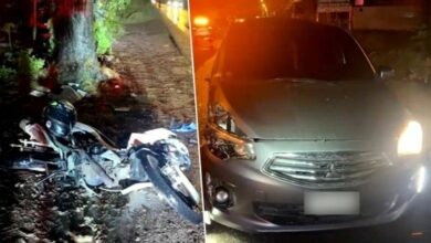 Drowsy driver crashes into motorcycle in Chachoengsao