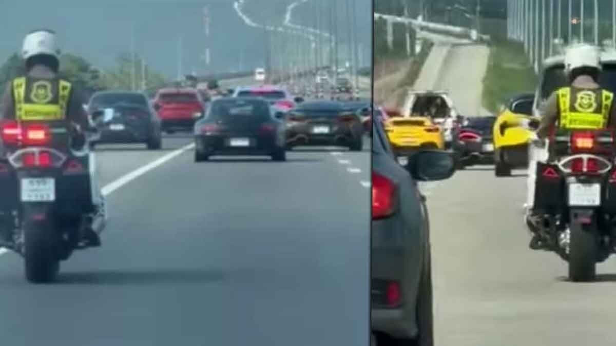 Con-voyage: Police spark furore with luxury supercar jam on M6