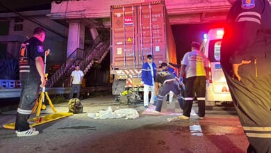 Motorcyclist dies in collision with 18-wheeler on Sukhumvit Road