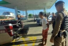 Man high on meth terrifies employee at Udon Thani petrol station