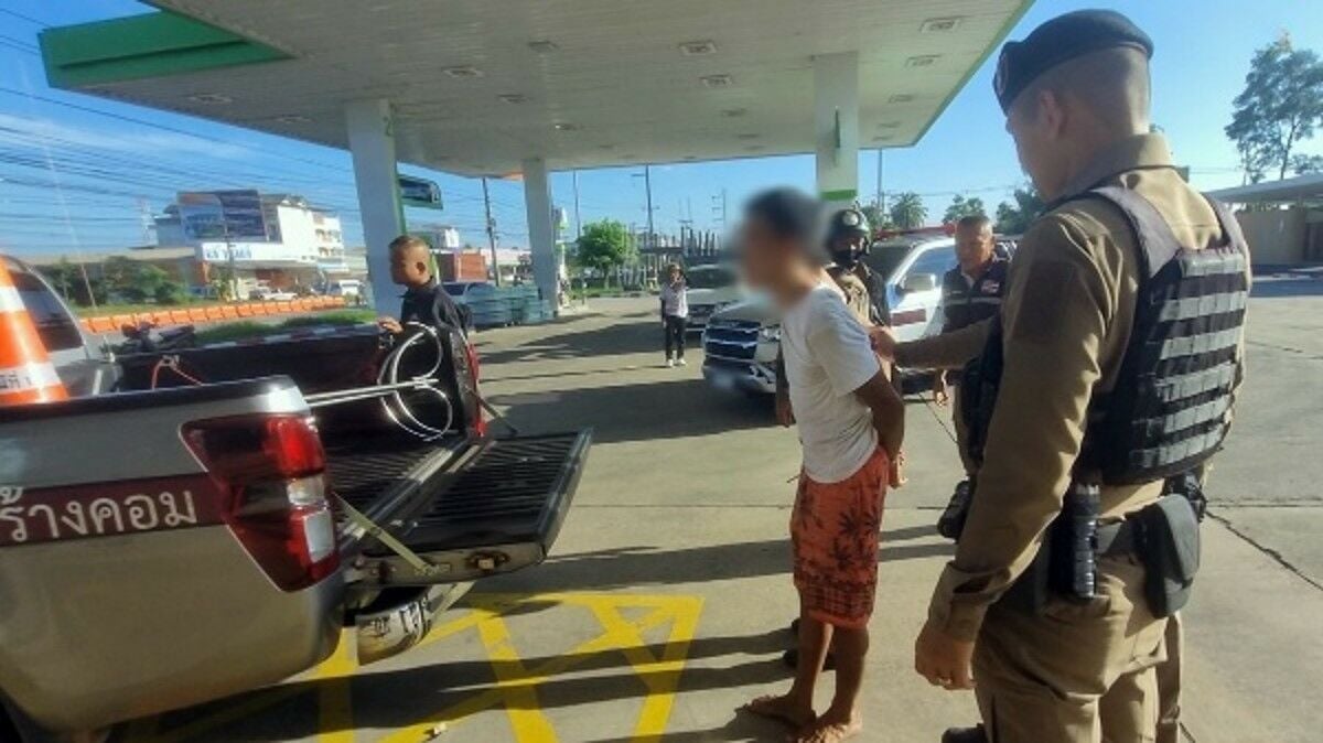 Man high on meth terrifies employee at Udon Thani petrol station