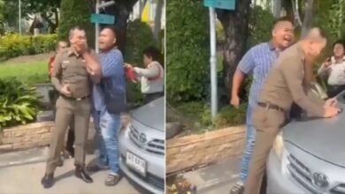 Thai delivery rider arrested for cop assault in road rage bust-up