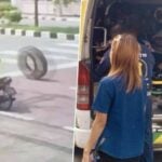Two students injured in Samut Songkhram ice truck wheel accident | Thaiger