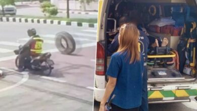 Two students injured in Samut Songkhram ice truck wheel accident