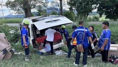 Van crash kills four officials returning to Bangkok from ceremony