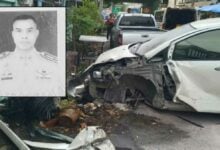 Pathum Thani police officer with health issue dies in car crash