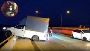 Timber! Police chase ends in close call on Ping River bridge