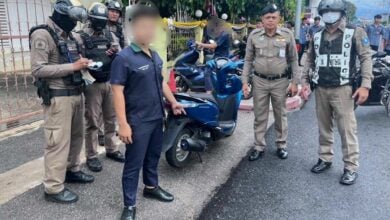 Surat Thani police crack down on noisy modified motorcycles